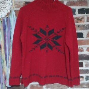 LL Bean 100% wool pullover holiday sweater